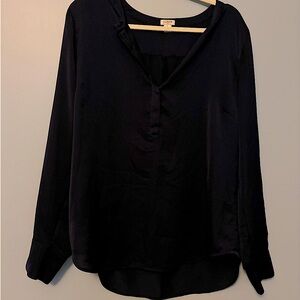 J.Crew Dark navy, long sleeved blouse